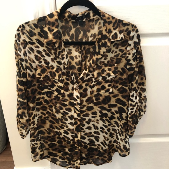 Leopard print sheer blouse - Picture 1 of 5